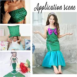 Funkelnder Spandex-Meerjungfrau-bedruckter Fischschuppenstoff mit Hologramm&nbsp;AJEW-WH0118-07B