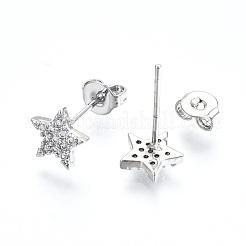 Серьги-гвоздики из циркония EJEW-T046-30P-NF