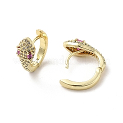 Латунные микро проложить серьги обруча кубического циркония&nbsp;EJEW-P254-05G