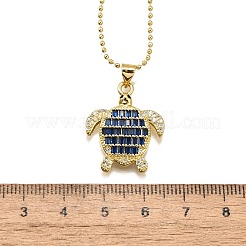 Летние пляжные латунные ожерелья с подвеской в виде черепахи из кубического циркония для женщин NJEW-U039-02G-01