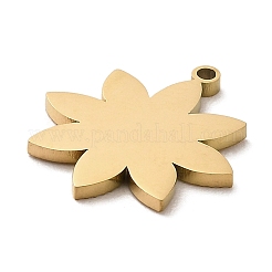 イオンプレーティング（IP）304ステンレスペンダント  花  ゴールドカラー  18.5x16x1mm  穴：1.2mm.&nbsp;STAS-E199-03G