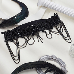 Эластичные повязки на голову из ткани со стразами DIY-WH0899-21