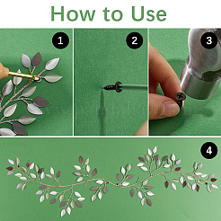 Железные листья ветки настенные украшения&nbsp;AJEW-WH0513-30A