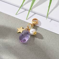 Стеклянные стеклянные подвески HJEW-JM00487