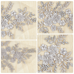 1 пара 3D цветочных вышитых аппликаций из полиэстера PATC-GF0001-37B