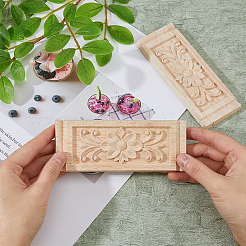 Applique onlay sculpté en bois de caoutchouc&nbsp;AJEW-WH0165-98B