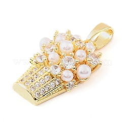 Pendenti in zirconi cubici trasparenti in micro pavè di ottone&nbsp;KK-E804-10G