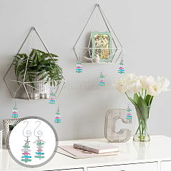 12 шт. 2 стиля сплава и натурального кварцевого хрусталя бусины подвеска украшение для рождественской елки&nbsp;HJEW-OC00307