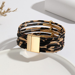 Mehrsträngige Armbänder aus PU-Leder mit Leopardenmuster für Damen&nbsp;LS-XT9904