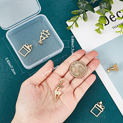 8 шт. 4 подвески в рождественском стиле из латуни с микропаве из прозрачного кубического циркония ZIRC-CN0001-03