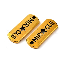 Тибетский стиль сплава прямоугольник с подвесками слов чудо TIBEP-Q043-068AG-RS