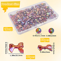 100шт УФ-покрытие Радужные переливающиеся акриловые бусины PACR-SP0001-06