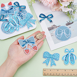 15 шт. 5 стиля бант тема самоклеящаяся компьютерная вышивка ткань приклеиваемая/пришивная нашивка&nbsp;DIY-AR0004-84