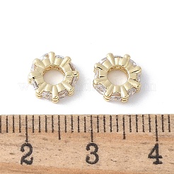 Messing Micro Pave klare Zirkonia Abstandsperlen&nbsp;KK-F892-29G