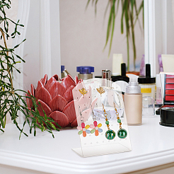 4 шт. акриловые подставки для сережек в форме арки с наклонной задней частью EDIS-FG0001-63