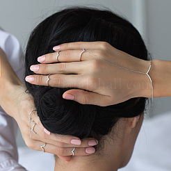 Браслеты-кольца из стерлингового серебра S925 с микропаве из прозрачных кубических цирконий для женщин HZ2918-2