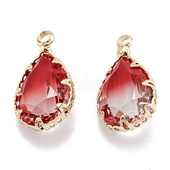 Двухцветные подвески из прозрачного стекла&nbsp;GLAA-F110-02A