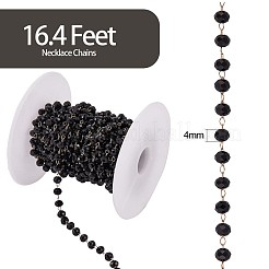 Стеклянная граненая цепочка из бисера рондель&nbsp;JX304A