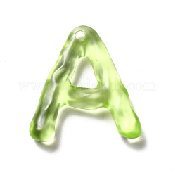 透明樹脂アルファベットペンダント  文字チャーム  文字.a  41~45x33~52.5x8mm  穴：3.5mm&nbsp;LS-RESI-C028-02A