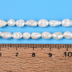Fili di perle di perline keshi barocche naturali&nbsp;PEAR-N031-01B