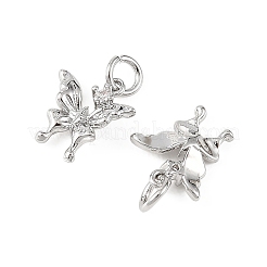 Breloques en laiton Shegrace avec micro-pavé de zircone cubique transparente&nbsp;XGRQ4N912-724P