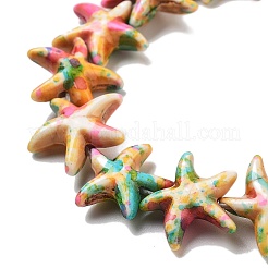 Нити из синтетических бирюзовых бусин G-P507-04J