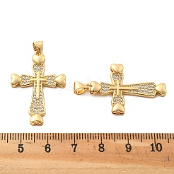 Pendentifs avec zircon cubiques à micro-pavés en laiton&nbsp;KK-R229-10G-A