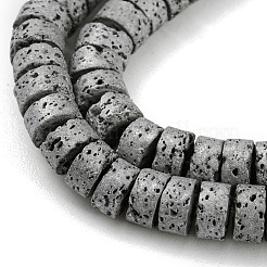 Fili di perle di roccia lavica naturale elettrodeposta&nbsp;G-Z032-J03-11A