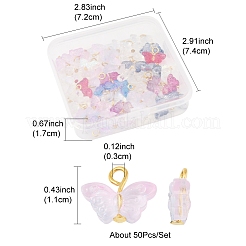 50шт стеклянные подвески PALLOY-FS00016