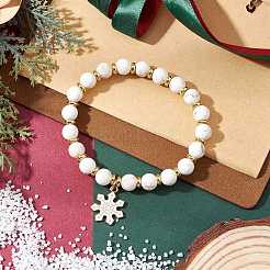 3 шт. рождественские браслеты с подвесками из сплава и эмали BJEW-JB12407