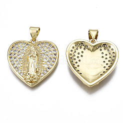 Латунные микропаве прозрачные подвески с фианитом&nbsp;KK-Q769-028-NF