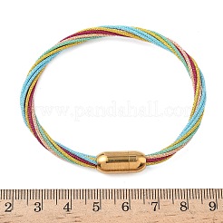 Браслеты из нержавеющей стали 304 с полиэстеровым металлическим шнуром для женщин BJEW-Z145-01G-33