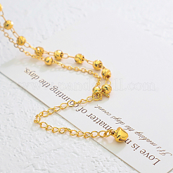 Винтажные пляжные латунные двухслойные браслеты на ногу с круглыми звеньями из латуни для женщин&nbsp;NU3457