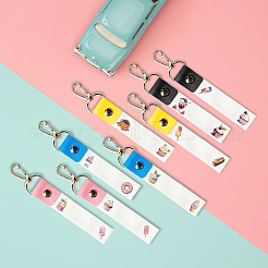 Брелок для ключей из искусственной кожи и хлопка с именным маркером AJEW-WH0514-030