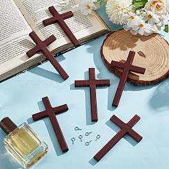 6шт деревянный крест настенный декор&nbsp;AJEW-GO0002-23A