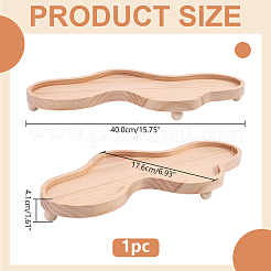 木製の雲型装飾トレイ  モカシン  401x176x41mm&nbsp;AJEW-WH0752-644A