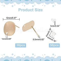 30 шт. латунные серьги-гвоздики KK-DC0001-27