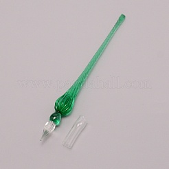 ガラスつけペン書道インク  ガラスインクペン  ペングルーシースカバー付き  グリーン  180~181x16mm&nbsp;AJEW-WH0241-55D