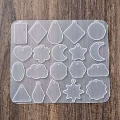 動物のイヤリングペンダント DIY シリコン型  レジン型  UVレジン用  エポキシ樹脂工芸品作り  透明  110x129x4mm  内径：16~31x10~27.5mm  穴：2mm&nbsp;DIY-Q033-04A
