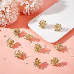 10 шт. латунная фурнитура для сережек-гвоздиков в форме веточки KK-BC0008-79