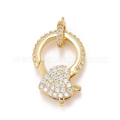 Латунные микро проложить кубического циркония когтя омара застежками KK-A161-02G