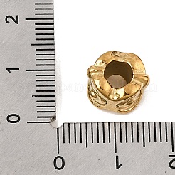 304ステンレススチールヨーロピアンビーズ  大穴ビーズ  ラウンドを持つ列  18KGP本金メッキ  10x8.5mm  穴：5mm&nbsp;SA-CBA5CD0-11G