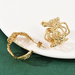 Серьги-гвоздики с полыми цветами из нержавеющей стали 304&nbsp;LS-EJEW-A138-06G