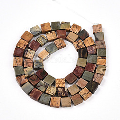 Нити бусин из натуральной яшмы пикассо/полихромной яшмы G-N346-05A-03