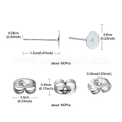 100 pieza de accesorios para pendientes de acero inoxidable 304&nbsp;STAS-YW0001-43D