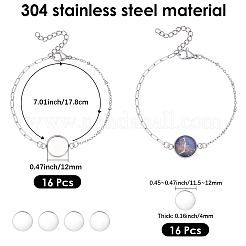 16 pz 304 catena a graffetta in acciaio inossidabile per realizzare braccialetti a catena satellitare&nbsp;BJEW-SP0001-32C