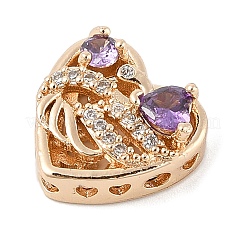 Латунные микро проложить кубического циркония бусы&nbsp;KK-K297-32G-02