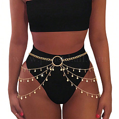 Богемный стиль латунный диск подвеска многослойные цепи для талии живота для сексуального бикини FS-WGE1625-01