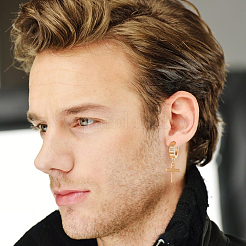 12 шт. 6 серьги-кольца из нержавеющей стали 304 в форме креста EJEW-AN0003-48