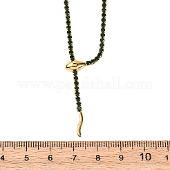 304 нержавеющая сталь изумрудные стразы змея теннисные ожерелья для женщин NJEW-A051-02G